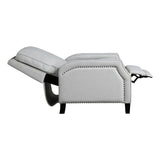 Lexicon Push Back Recliner Chair, Reclining Sofa Armchair, Modern Recliner Sofa Chair with Footrest, Chenille Fabric Recliner Arm Chair, Single Sofa Accent Chair for Living Room/Office/Apartment, Grey Lexicon