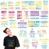 24 Pcs Iron on Decals for Clothing Positive Iron on Patches Inspirational Quote HTV Stickers Printable Heat Transfer Vinyl Designs Sublimation Transfers Patches for Jackets Hat Backpack DIY Craft Tinlade