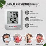 ThermoPro TP49 Digital Hygrometer Indoor Thermometer Humidity Meter Room Thermometer with Temperature and Humidity Monitor Mini Hygrometer Outdoor ThermoPro
