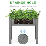 Raised Garden Bed with Legs (31x16x31''), Solid Wood Elevated Planter Box for Outdoor Wood-Natrl