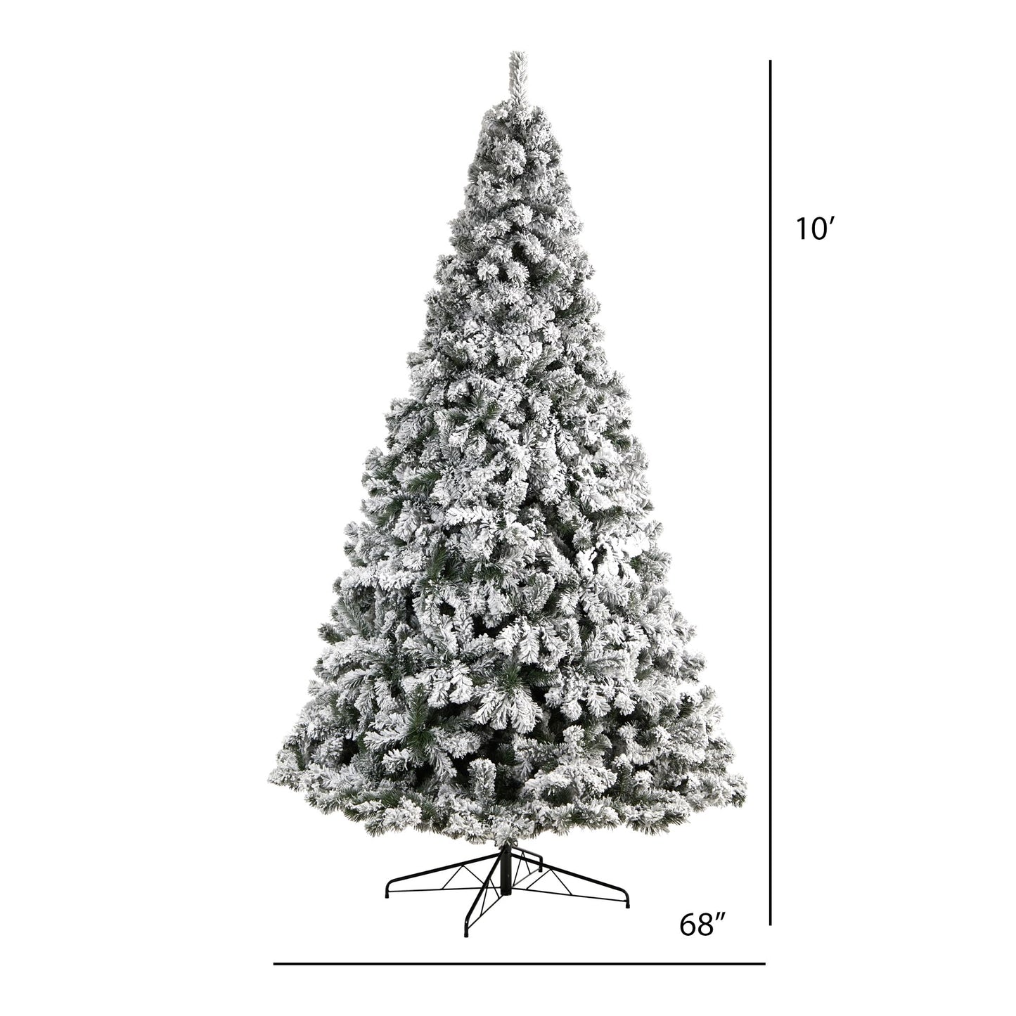 Nearly Natural 10ft. Flocked West Virginia Fir Artificial Christmas Tree with 1680 Bendable Branches