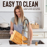 Bamboo Cutting Board - Wood Chopping Board with Juice Groove, Charcuterie Board, Serving Platter Cheese Board, Bread Board, Turkey Meat Cutting Board Indigo True