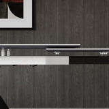 Extendable Dining Table for 8-12 Seat,Tabletop Made of Sintered Stone and Tempered Glass, Modern Style, 35.4" D x 94.5" W x 30" H, White Top TimesGate