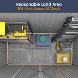 UDPATIO Outdoor Storage Shed 8x4 FT, Outside Sheds & Outdoor Storage Metal Galvanized Steel Yard, Patio, Lawn, Tool Shed with Lockable Door for Can, Bike, Lawnmower, Generator,Brown UDPATIO