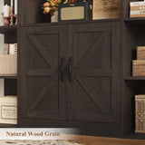 HOSTACK 75" Tall Book Shelf and Bookcase, 6 Tier Bookshelf with Storage, 47" Wide Bookcase with Doors, Freestanding Wood Display Shelves with Book Storage Cabinet for Home Office, Dark Brown HOSTACK