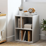 Tangkula 2-Tier Bookshelf, Open Shelf Bookcase with 7-Position Adjustable Shelf, Multifunctional Wooden Cubby Storage Display Shelf for Home Office Study Living Room (White, 1) Tangkula