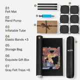 Tektalk Higher-Capacity Design with 6 Felt Sorting Trays, Jigsaw Puzzle Roll-up Mat in Delicate Packaging Box with Hand Pump, for Saving and Storing for 2000, 1500, 1000, 500 Jigsaw Puzzle Pieces Tektalk