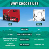 Fofana Ninja Warrior Obstacle Course for Kids – 32-Piece Backyard Playset, 9 Fun Training Obstacles, 65 Ft Slackline Kit Accessories - Outside Line Ninja Kids Toys, Outdoor Play Equipment, Jungle Gym Fofana