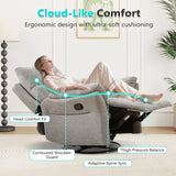 ANJ Manual Fabric Recliner Chair Set of 2, Swivel Rocker Glider, Silver ANJ