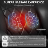 Massage Office Chair with Foot Rest,3D Kneading & Heat Executive Office Chairs,Big and Tall Leather Office Chair 500LBS,Ergonomic Desk Chair for Heavy People,Recliner with Dual-Use Pillow,Black BLISNEST