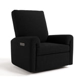 Storkcraft Sorrento Deluxe Power Recliner Swivel Glider (Black Boucle) – Premium Electronic Power Recliner for Nursery, Includes Dual-USB Charging Port with USB-A & USB-C, Nursery Glider Rocking Chair Storkcraft