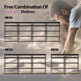 Prilinex Heavy Duty Storage Shelves 48" W x 18" D x 72" H - 5-Tier Adjustable Metal Garage Shelving Unit, Standing Utility Shelf Racks for Pantry Warehouse Kitchen, Black Prilinex