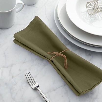 Ruvanti Cloth Napkins Set of 12, 18x18 Inches, Napkins Cloth Washable, Soft & 100% Cotton Napkins, Perfect for Wedding, Christmas Napkins, ‎Thanksgiving, Dinner Napkins - Capulet Olive