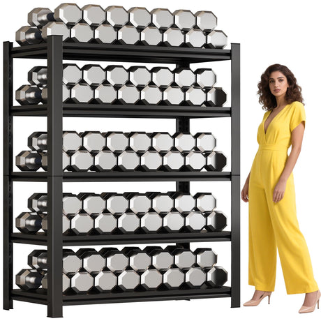 KILISTEELS 71.2" H Metal Garage Shelving Unit 3500LBS Metal Storage Shelves 5 Tier Adjustable Shelving Unit Garage Shelves for Kitchen Warehouse Pantry Basement, 71.2" H x 35.4" W x 13.8" D, Black KILISTEELS