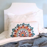 Dormpillow- New/Improved Cotton 'Wrinkle-Free' Cover. Portable Twin XL White Headboard Cushion for College Dorm. Innovative Wedge Base Keeps it Upright. Fills Gap Between Bed & Wall. Dormpillow Creations