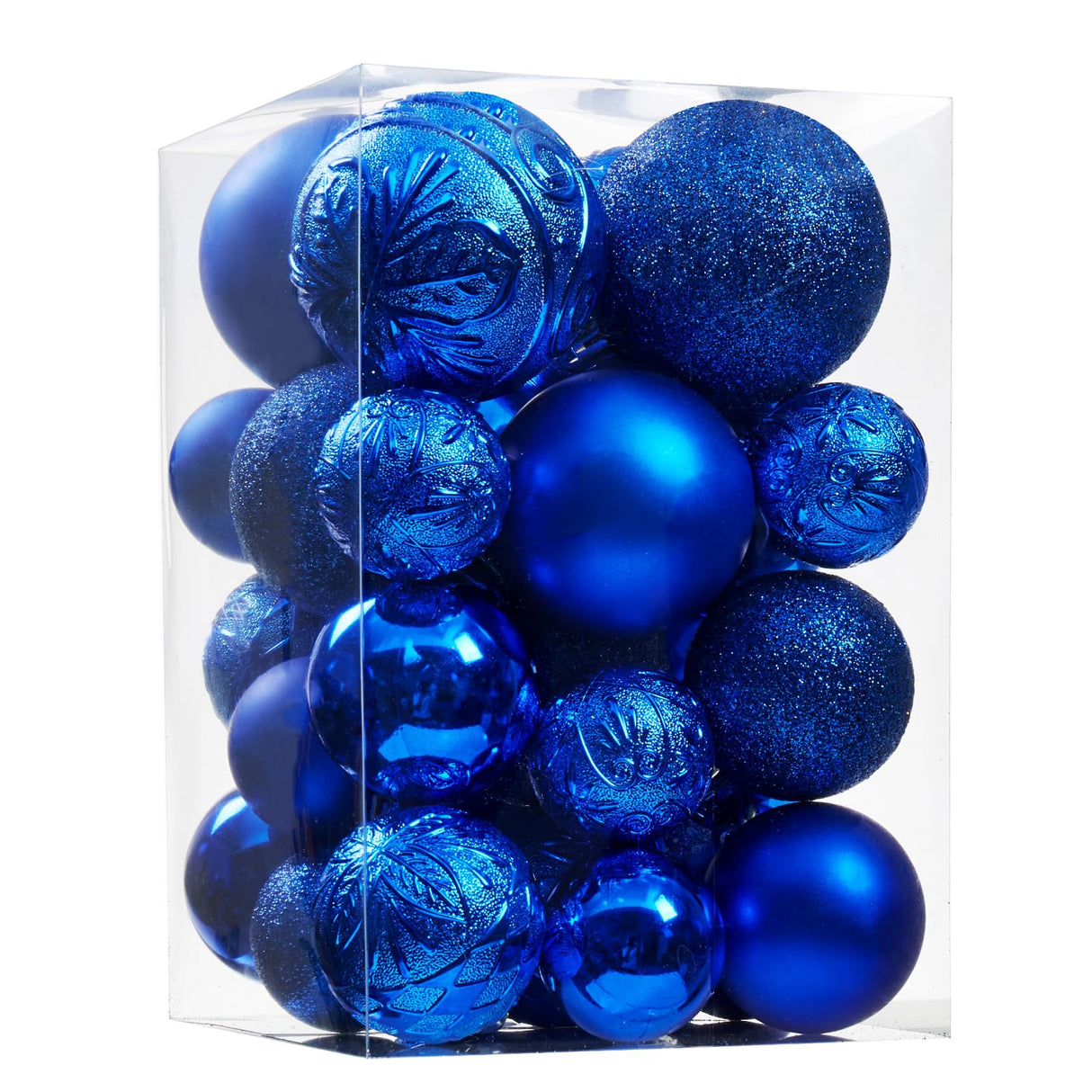 Wironlst Christmas Ball Ornaments - 30pcs Shatterproof Plastic Christmas Ornaments Hanging Ball Decorations for Xmas Tree, Holiday, Wedding, Party (Multi-Size, Blue) Wironlst
