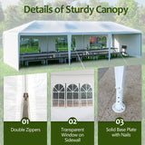 10X30FT Outdoor Canopy Tent with 5 Removable Sidewalls Party Tent with Thickened Steel Tube Heavy Duty Event Tents for Cater Events Wedding Birthday Pavilion Beach BBQ (10X30FT 5 SIDEWALLS) Lymvayance