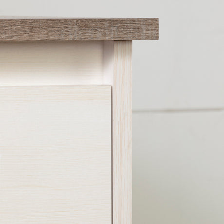 South Shore Plenny 6-Drawer Double Dresser White Wash and Weathered Oak South Shore