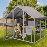 Aivituvin Catio Outdoor Cat Enclosure Large for Multiple Cats Wooden Cat House Outside Cat Condon Cat Run Weatherproof Aivituvin