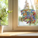 Nivvey DIY Hanging Diamond Art Pendant Kit Horse, Special Diamonds Painting Ornament Kit Animal, Acrylic Board Gem Craft Kit for Window Suncatcher, Box Package,9.6x8.6inch Nivvey