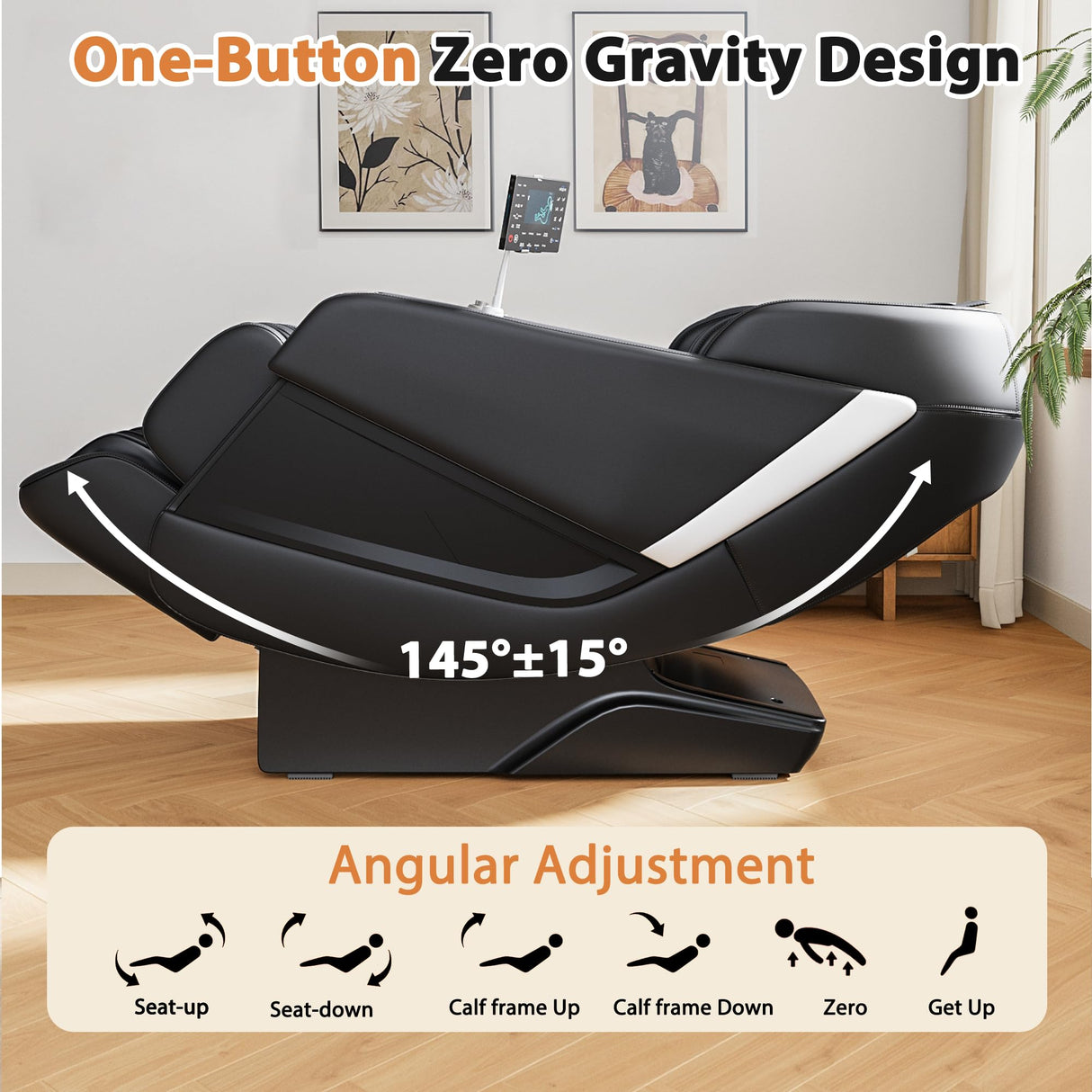 Shahoo Zero Gravity Full Body Massage Chair with SL-Track, AI Voice Control & Heating – Auto Body Scan, Air Compression Foot Massage, 8 Auto Programs Shahoo