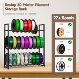 EnigmaSoul 3D Printer Filament Storage Rack Desktop, 3-Tier Heavy-Duty Filament Spool Holder Stand, Space-Saving Metal Filament Shelf for TPU/PLA/ABS, Ideal for Studio, Office, Workshop EnigmaSoul