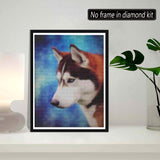 SKRYUIE 5D Diamond Painting Husky Dog Full of Love Full Drill by Number Kits, DIY Rhinestone Pasted Paint with Diamond Set Arts Craft Decorations (12x16inch) SKRYUIE