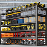 PMKES 67" W Garage Shelving Heavy Duty, Adjustable 6 Tier Metal Shelves, Commercial Metal Shelf Rack, Industrial Shelving PMKES