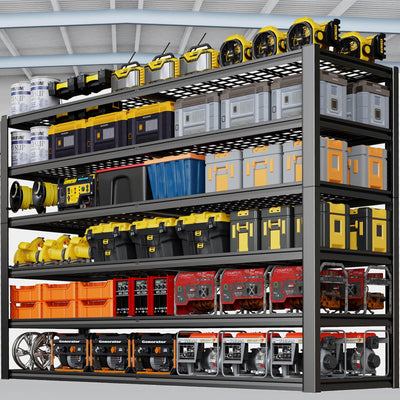 PMKES 67" W Garage Shelving Heavy Duty, Adjustable 6 Tier Metal Shelves, Commercial Metal Shelf Rack, Industrial Shelving