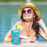 Joyclub 12 Pack Frosted Sublimation Glass Cups with Lids and Straws 16oz, Sublimation Glass Tumbler Blanks Beer Can Shaped Mugs for Iced Coffee Smoothie Soda Boba Tea Cocktail Gift Joyclub