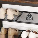 HOOBRO Shoe Bench, 3-Tier Shoe Rack, Industrial Shoe Organizer Storage Bench, 19.7 inches Entry Bench with Mesh Shelves, for Entryway, Living Room, Hallway, Easy Assembly, Rustic Brown BF50HX01 HOOBRO