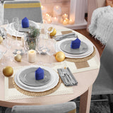 ADRIMER Placemats Set of 6, Handmade Round Woven Table Mats, Burlap Boho Table Place Mats and 1 Pcs 72 Inch Table Runner with Macrame for Kitchen and Dining Table Farmhouse Decor ADRIMER