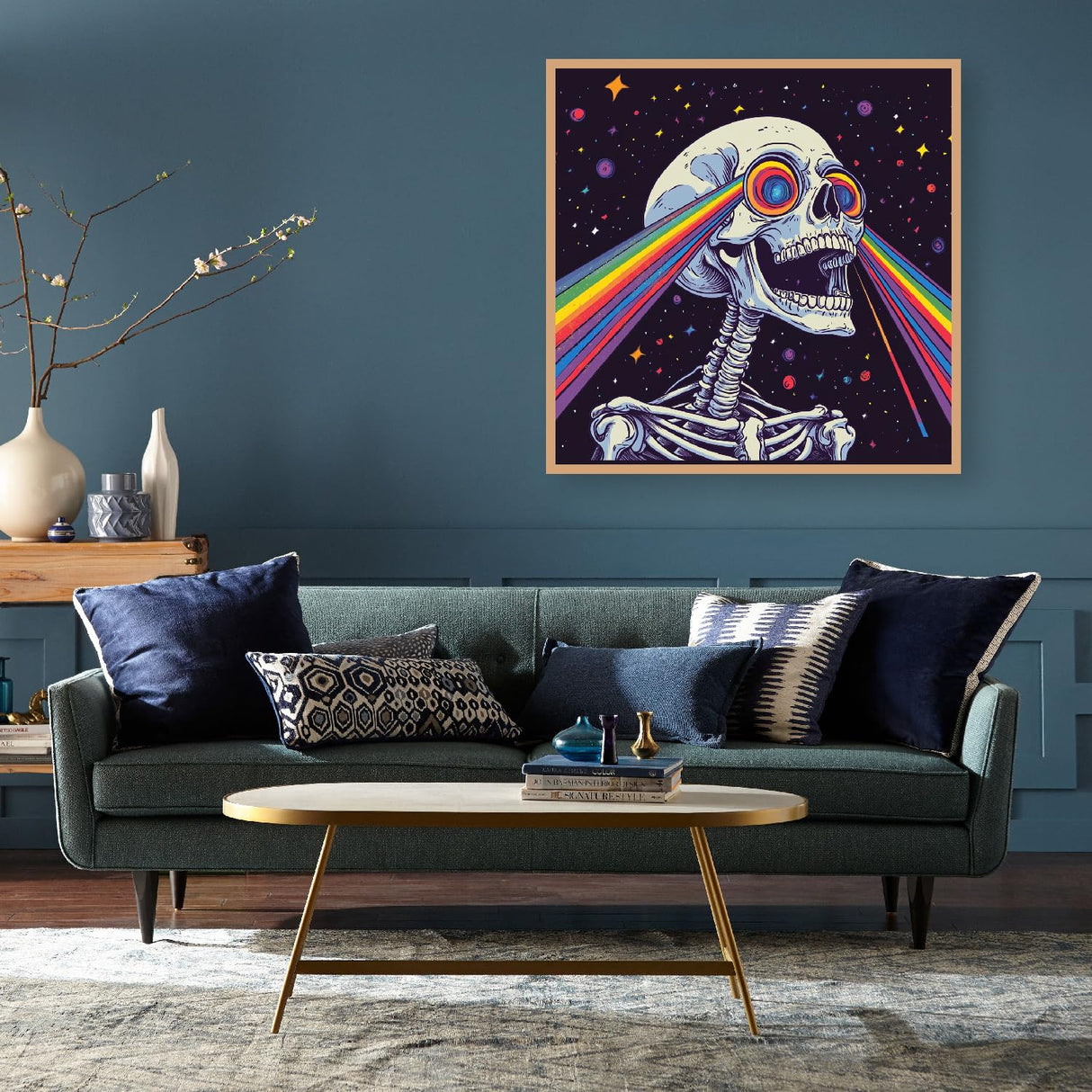 VividMeng Skull Diamond Art Kits for Adults,Rainbow Diamond Painting Kit for Adults,DIY Full Drill Diamond Painting Skull Gem Art and Crafts 13.78x13.78inch VividMeng