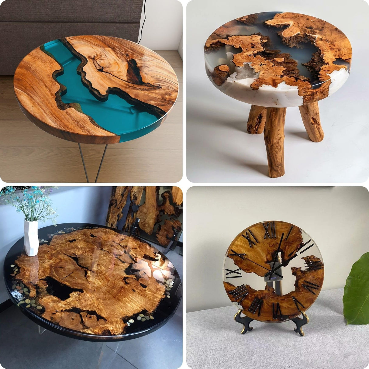 Resin Mold Large Round Deep -Kalinta 24inch Reusable Epoxy Round Molds for Resin Clock, Serving Tray Board, End Table，Floral Preservation Bouquet Kalinta