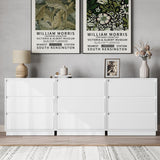 RoyalCraft Wide Nightstand with 3 Drawers, White Nightstand for Bedroom, Large End Table Bedside Table for Home and Office RoyalCraft