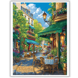 Ceiomez Paint by Numbers Kit for Adults, Street Cafe Paint by Number, Street Paint by Numbers for Adults Beginner for Gift Home Wall Decor 16x20 Inch Ceiomez