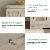 ANCTOR Kitchen Pantry Cabinet with LED Lights, 6 Barn Doors, 71.3" H ×39.4" W, Large Wooden Storage Cabinet with 12 Shelves, Freestanding Cupboard with Door Storage Rack for Dining Room, Rustic Maple ANCTOR