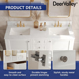 Deer Valley DV-1BV0157W 60'' Bathroom Vanity with Double Sink Top, Pre-Assembled Modern Wood Bathroom Cabinet Sink Combo with Backsplash Deer Valley