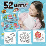 Ocean Scene: Coloring Book for Adults and Kids, Bold and Easy, Simple and Big Designs for Relaxation with Sea Animals Life (Thick Lined Bold & Easy Coloring) Tesitehi