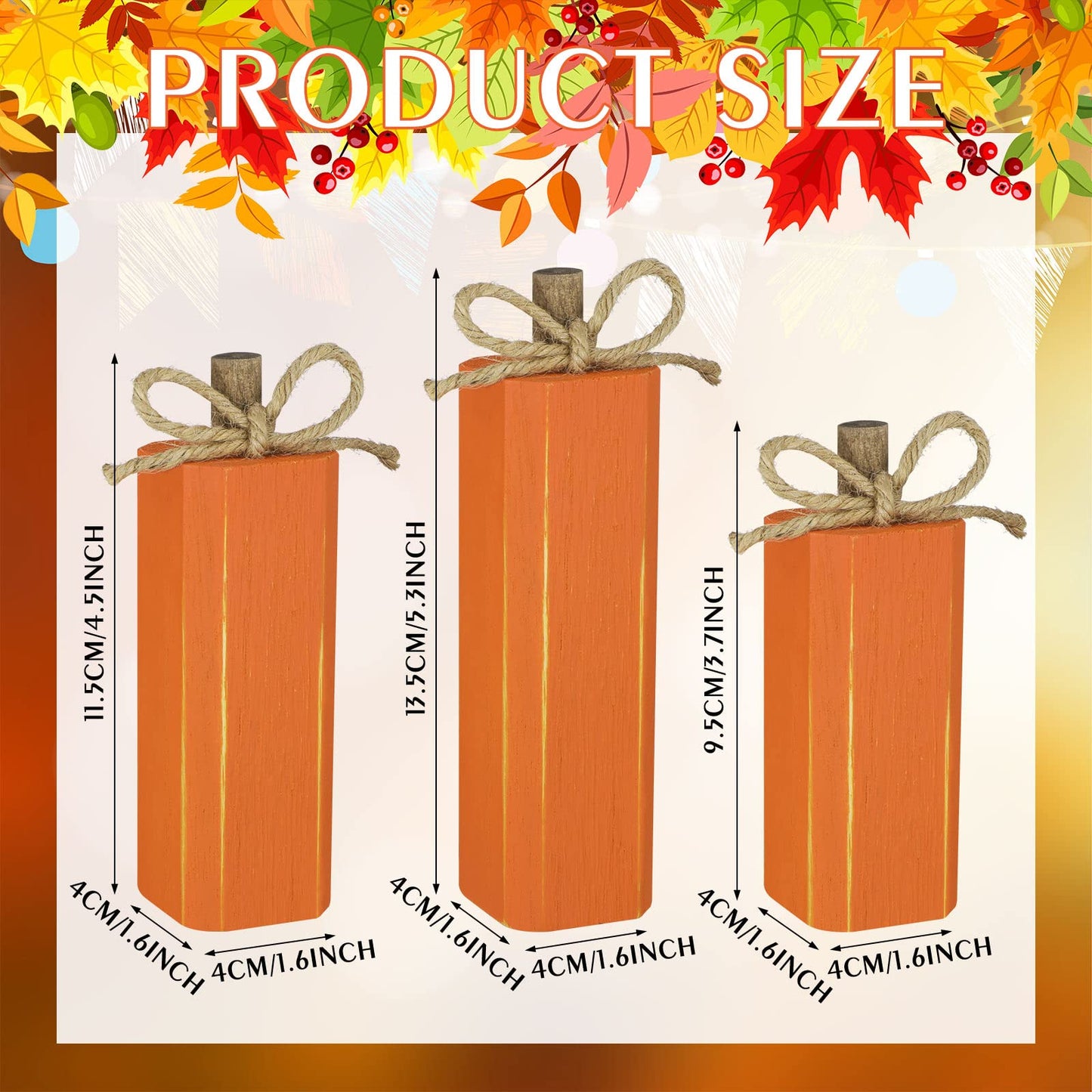 3 Pcs Wooden Fall Thanksgiving Decor Fall Tiered Tray Decor Wood Firework Fall Centerpieces Decorations Farmhouse Tabletop Block Sign for Fall Thanksgiving Autumn Decor (Pumpkin) - WoodArtSupply