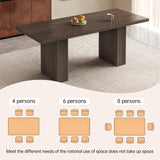 QEZEOM 9-Piece Modern Dining Table Set, 66.93" Rectangular Kitchen Table with 8 Chairs, Long Dining Room Table for Living Room, Office, Easy Assembly, Oak QEZEOM