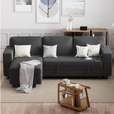 Furmax 80″ Sleeper Sofa Couch with Pull Out Bed L Shaped Sleeper Sofa with Storage Chaise, USB Charging Ports & 2 Built-in Bookshelves 3-Seat Sectional couches for Living Room (Fabric, Grey) Furmax