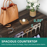 YITAHOME Shoe Cabinet with Doors, Farmhouse 5-Tier Shoe Storage Cabinet for Entryway, Large Capacity Wooden Shoes Rack Organizer for Entryway/Hallway/Closet, Dark Rustic Oak YITAHOME