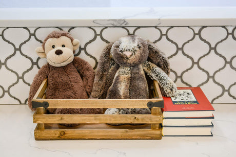 Admired By Nature 1 unit 12"L Rustic Small Wooden Crate, Gift Basket, Decorative Tray, Storage Organizer, Farmhouse Style Decor, Wood Storage Crates Container, Decorative Display Trays For Home Décor Admired By Nature