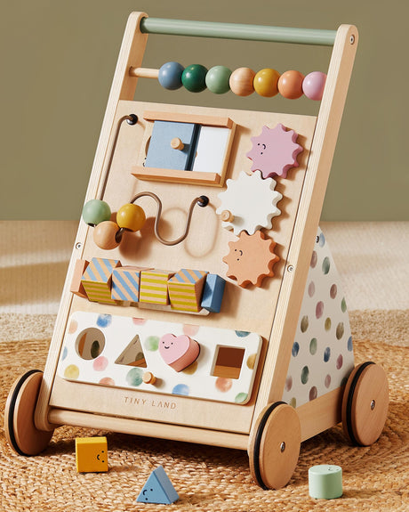 Tiny Land Wooden Baby Walker, Baby Push Walker, Montessori Walker Toy, Adjustable Speed Baby Walker for Boys and Girls, Baby Activity Center, Push Toys for Kids Development Tiny Land