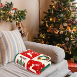 Jansun Christmas Throw Blanket, Snowman Tree Christmas Plaid Throw Blanket for Women Men Soft Couch Living Room Bed Blanket for Girls Boys, Red and Green Checkered Blanket for Christmas Jansun