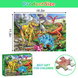 Puzzles for Kids Ages 4-8, 6-8, 8-10, Kids Puzzles 100 Piece Big Dinosaur Floor Jigsaw Puzzle for Kids Children Educational Puzzles Toys for Young Boys and Girls OSBOO