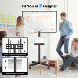 BONTEC Mobile TV Stand, Tilt Rolling TV Cart with Media Shelf and Locking Wheels, Fits 23-60” LED, LCD, OLED Flat Curved TVs, Holds Up to 55lbs, Max VESA 400x400mm BONTEC