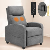 SMUG Recliner Chair Living Room Recliner with Adjustable Backrest and Footrest Modern Design for Home Upholstered Armchair in Soft Fabric, Grey, Linen SMUG