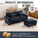 DURASPACE Modular Sectional Sofa 76.8'' Cloud Couch L Shaped Sectional Couches with Movable Ottoman, USB, Comfy Sectionals Sofa for Living Room DURASPACE